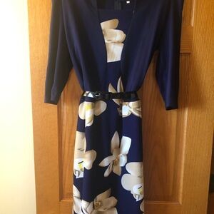 Elegant Navy Floral Dress